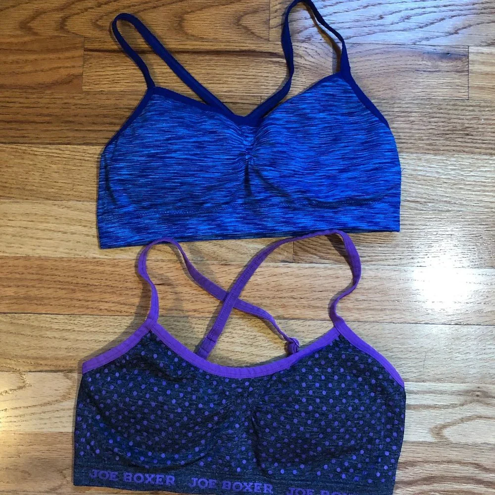 GIRLS JOE BOXER LOT OF 4 GREY BLUE PURPLE SPORTS BRAS OS - Picture 5 of 14